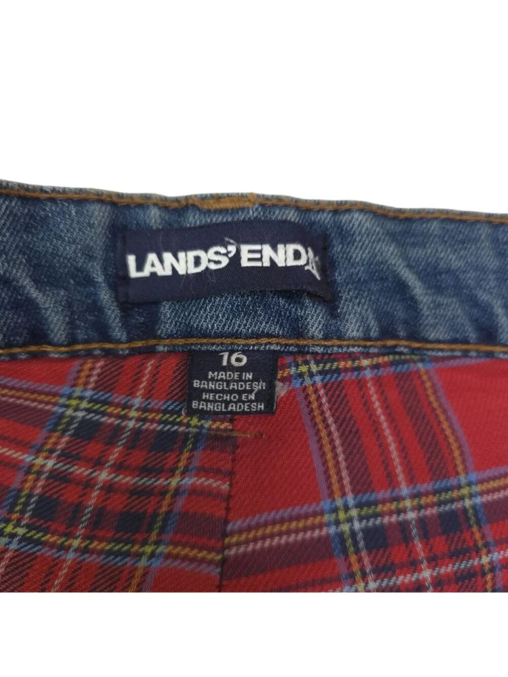 Lands End Flannel Lined Straight Leg Jeans Womens Size 16 Medium Wash